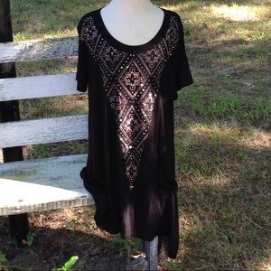 Vocal Tops - VOCAL MOMENS EMBELLISHED BLOUSE SZ LG Vocal Tops - VOCAL MOMENS EMBELLISHED BLOUSE SZ LG